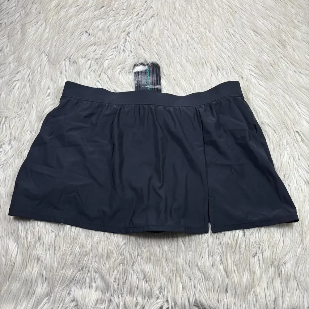 NWT Aqua Green Women's XL Black Swim Skirt‎ Bottom